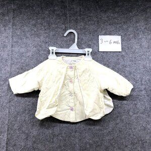 VTG Les Bebes Baby 3-6M Yellow Sweatshirt Snap Button Layered Unique Winter